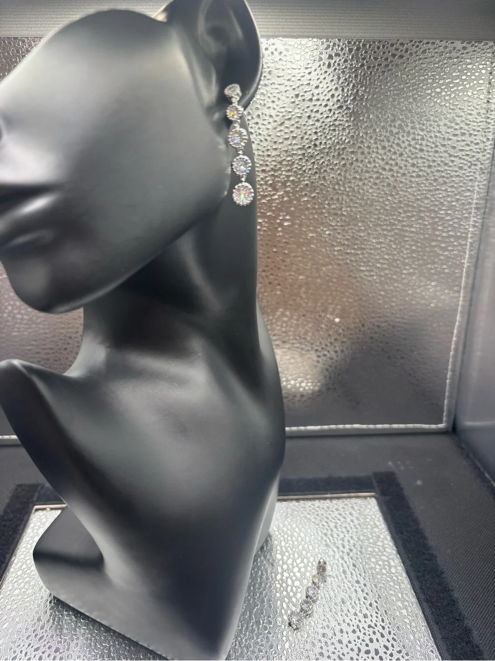 Clear Crystal Graduated Drop Earrings - Silver-Tone Women Jewelry